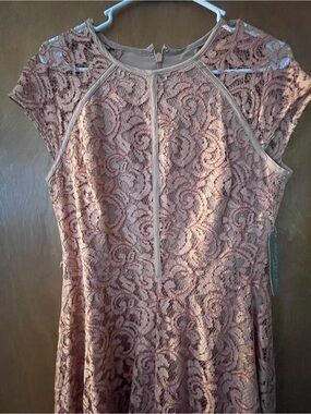 New York & Company Rose Lace Fit-and-Flare Dress